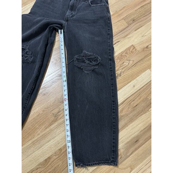 Levi's Premium Jeans Women's 28 Baggy Dad Wide Leg Black Denim Grunge Retro - Picture 9 of 11